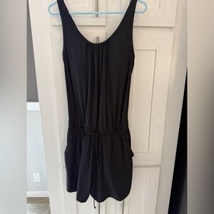 Tempt Me ROMPER Black One Piece Swimsuit w Shorts & Pockets Women Size Large